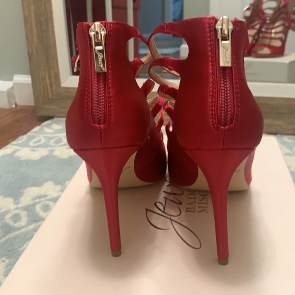 Jewel Badgley Mischka heels size 7 Dark satin pink - Picture 7 of 16